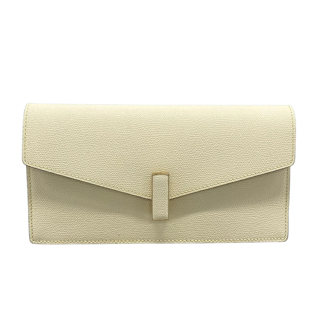 Valextra Iside Pochette Cream Leather #367136V13B